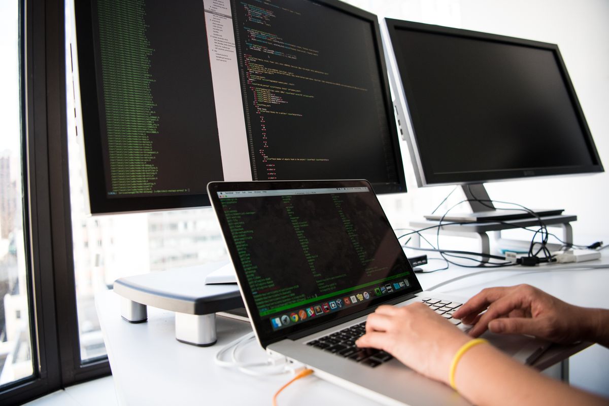 Developer working on a website