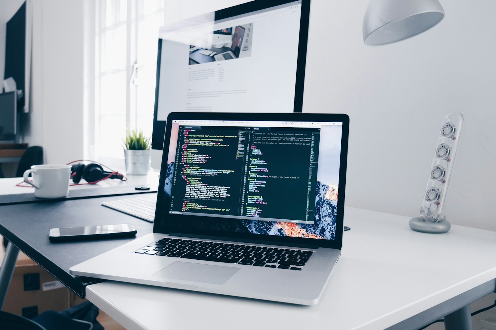 Modern website development workspace