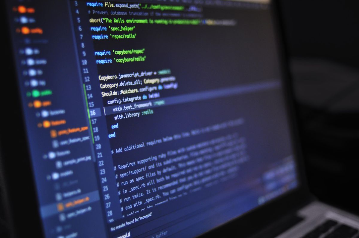 Code editor open on a laptop