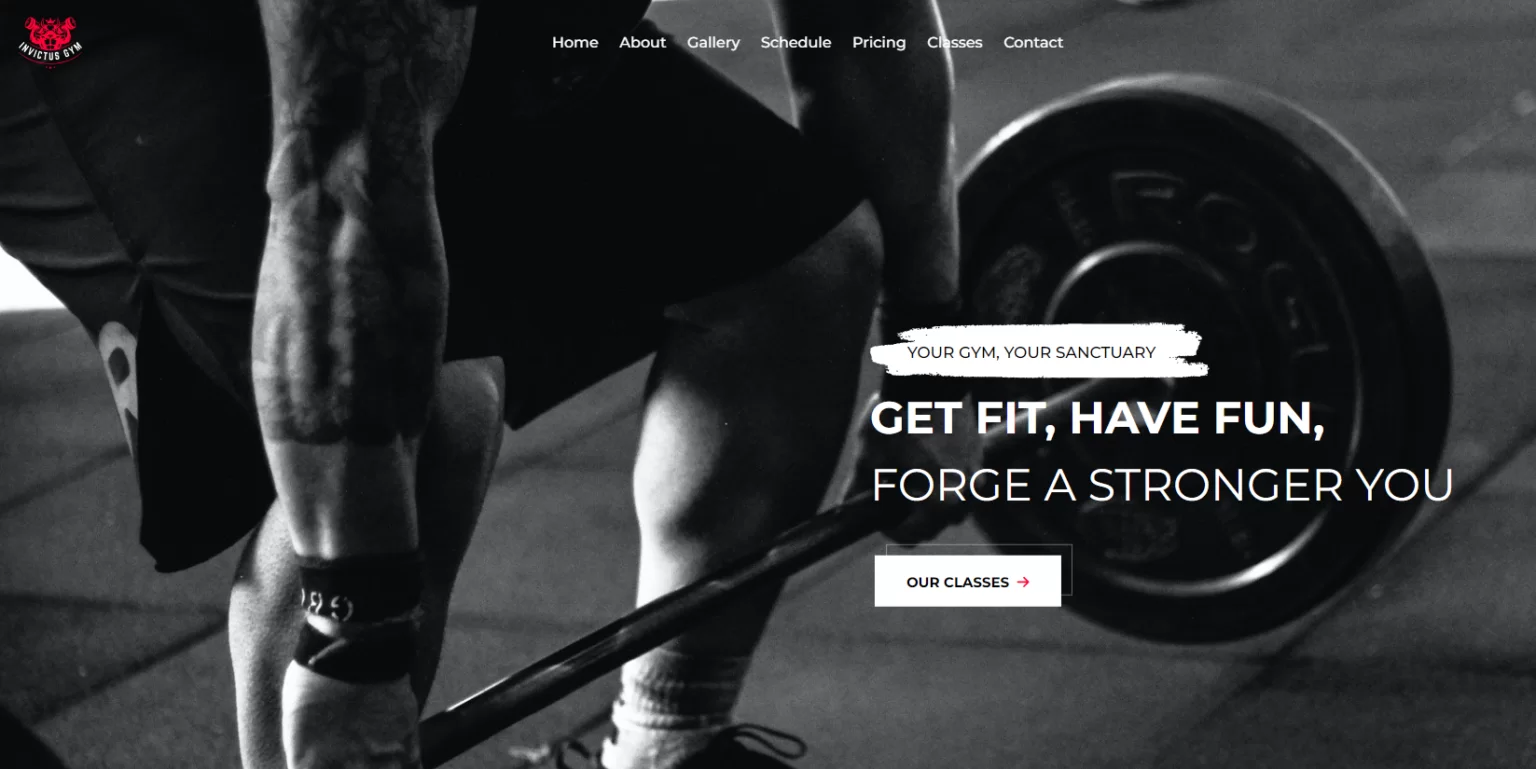 Invictus Gym website preview