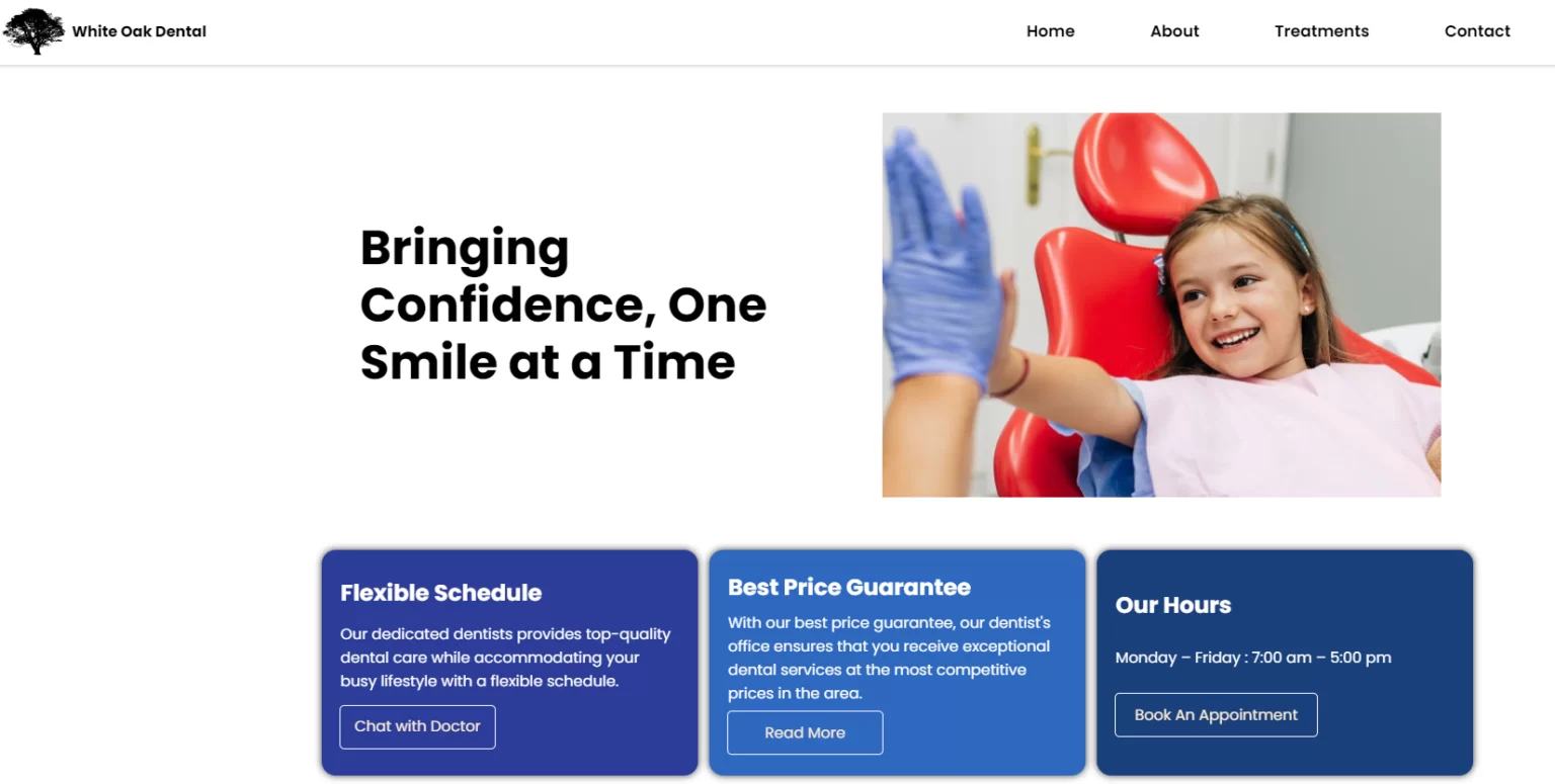 White Oak Dental website preview